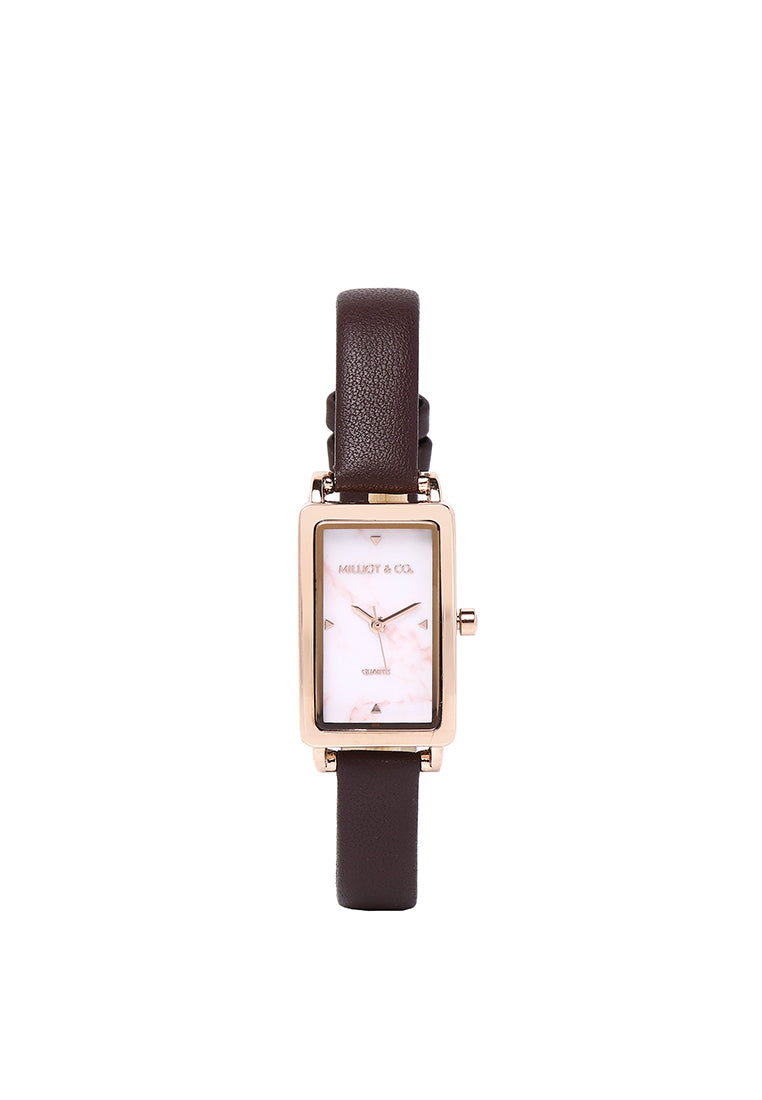 Raven Leather Analogue Watch (Coffee)