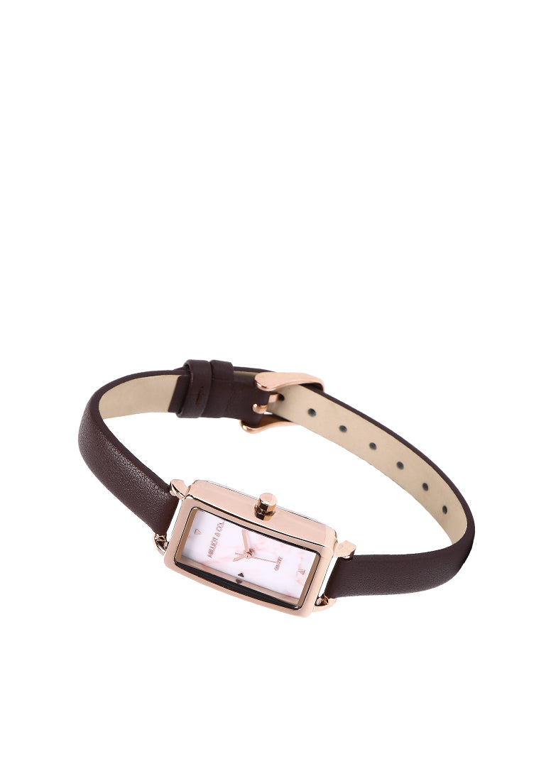Raven Leather Analogue Watch (Coffee)
