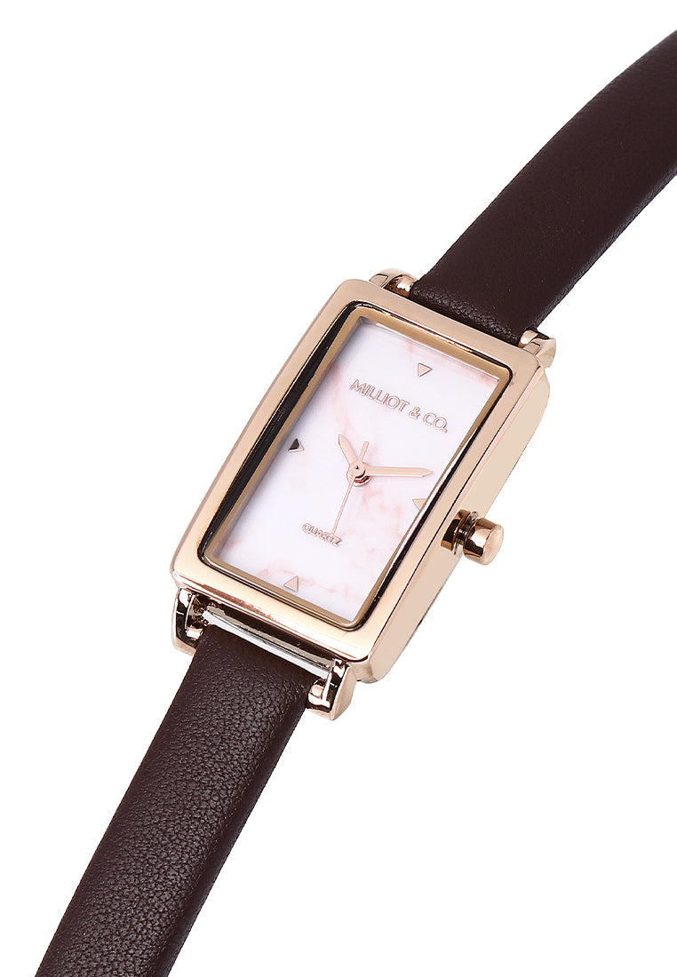 Raven Leather Analogue Watch (Coffee)