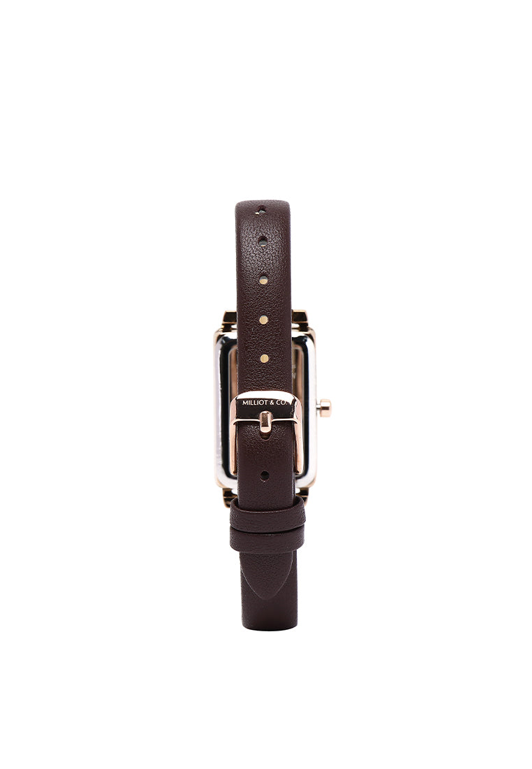 Raven Leather Analogue Watch (Coffee)