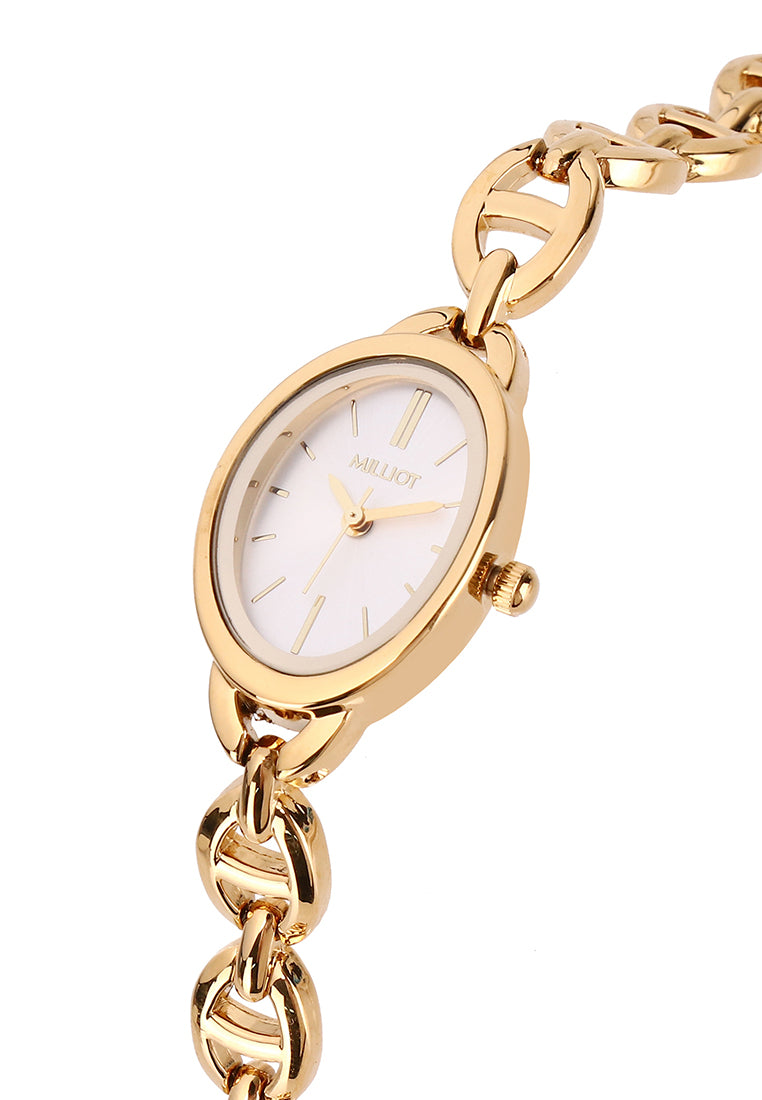 Rebecca Classic Bracelet Analog  Watch with Bracelet Set (Gold)