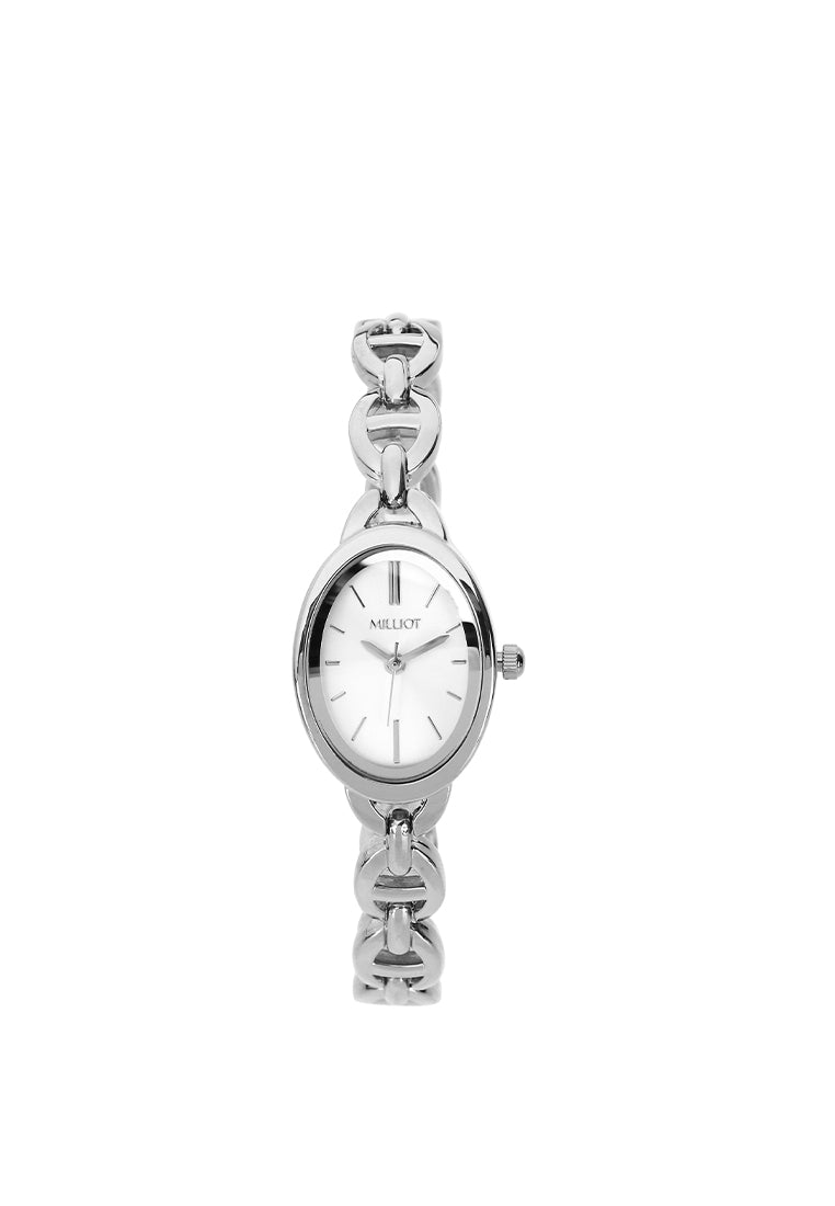 Rebecca Classic Bracelet Analog  Watch with Bracelet Set (Silver)