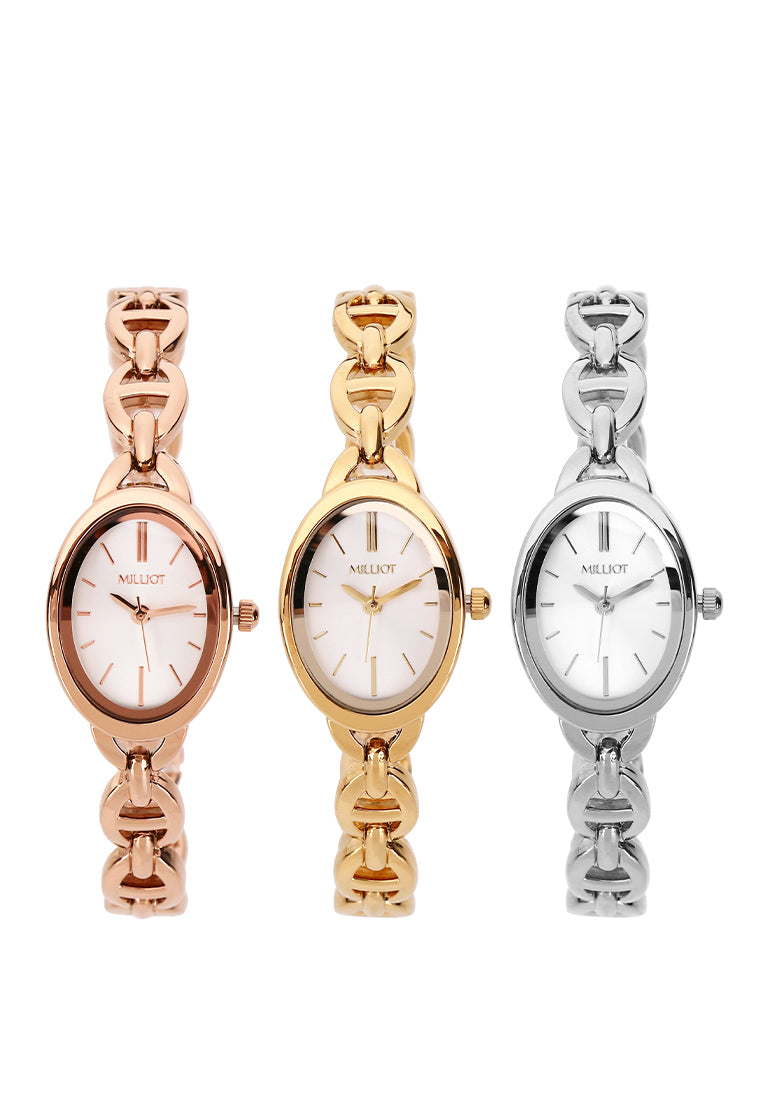 Rebecca Classic Bracelet Analog  Watch with Bracelet Set (Silver)