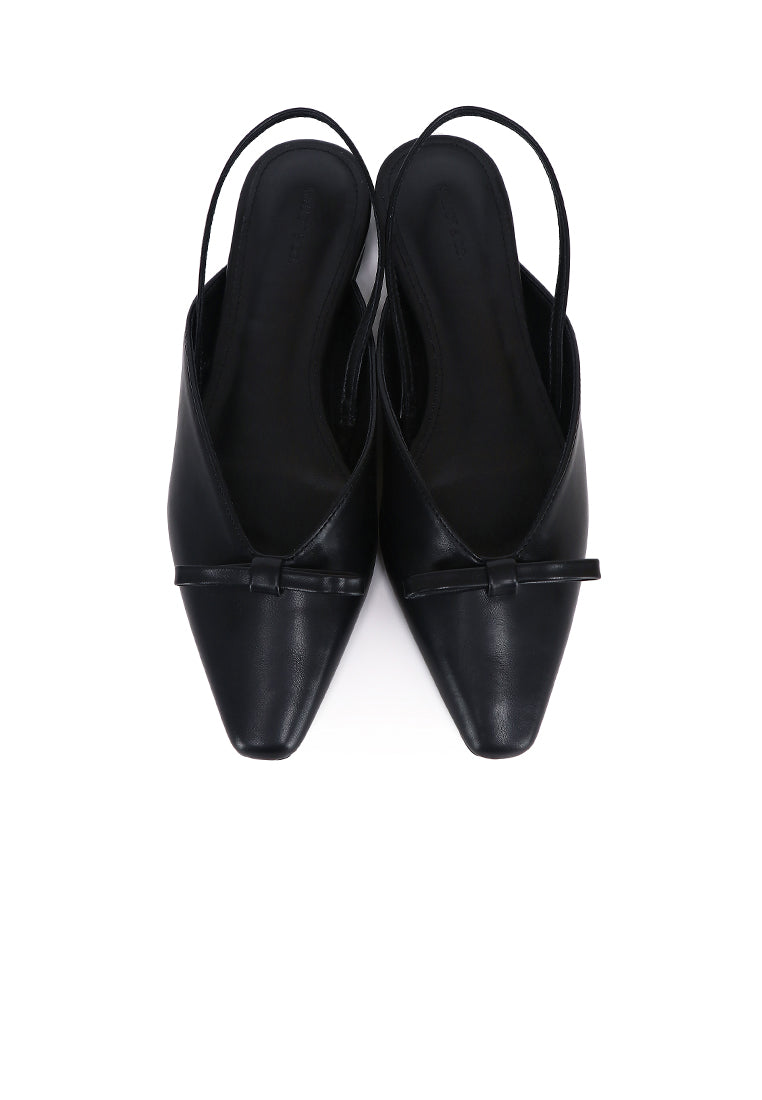 Aubrey Ballerina & Flats With Bow (Black)