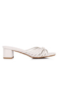 Nazra Knotted Strappy Heels (White)