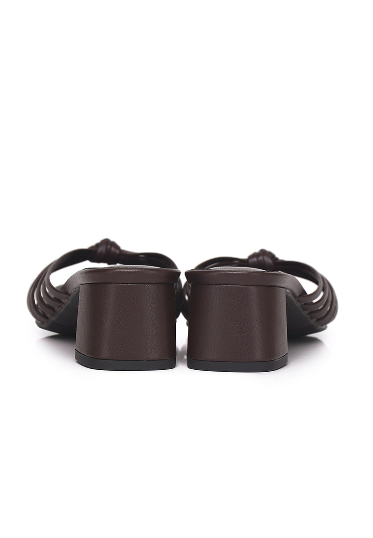 Nazra Knotted Strappy Heels (Espresso)
