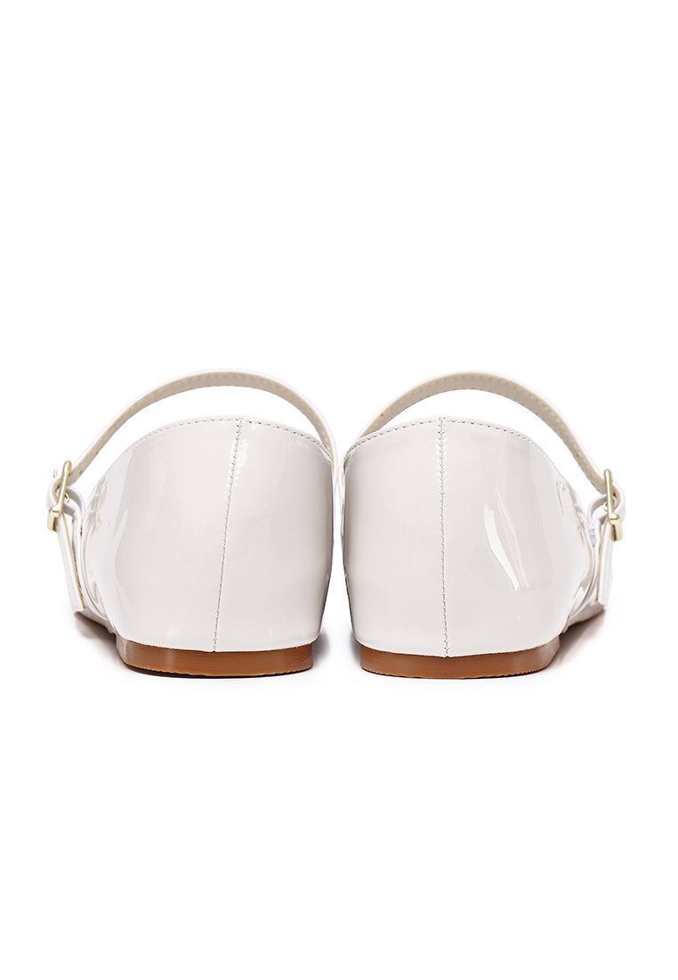 Gina Round Toe Mary Jane Ballerina & Flats (Beige)
