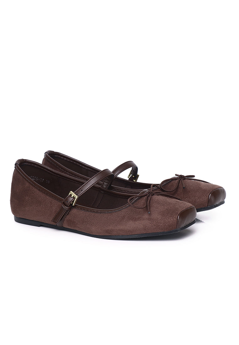 Yeri Square Toe Mary Jane with Bow Ballerina & Flats