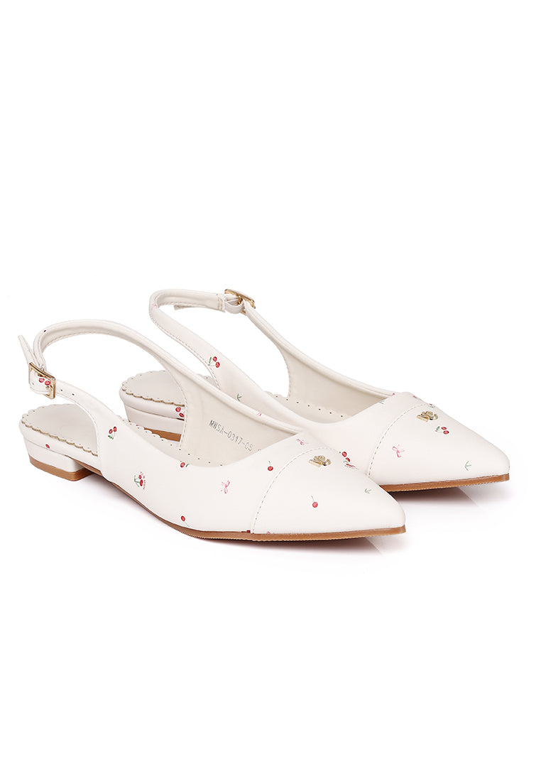 Cherie Knot Printed Flats & Ballerina (Cornsilk)