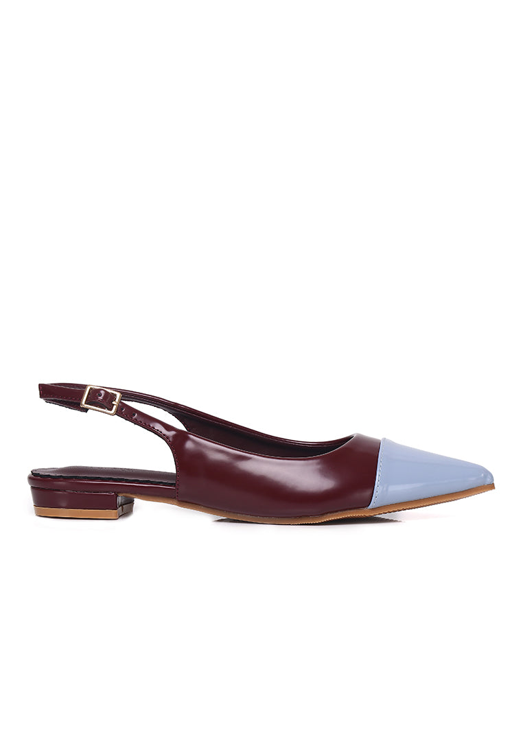 Emilia Two tone Flats & Ballerina (Maroon)