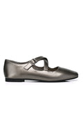 Jillian Crossed Patent Ballerina & Flats (Silver)