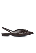 Riley Pleated Slingback Flats (Espresso)
