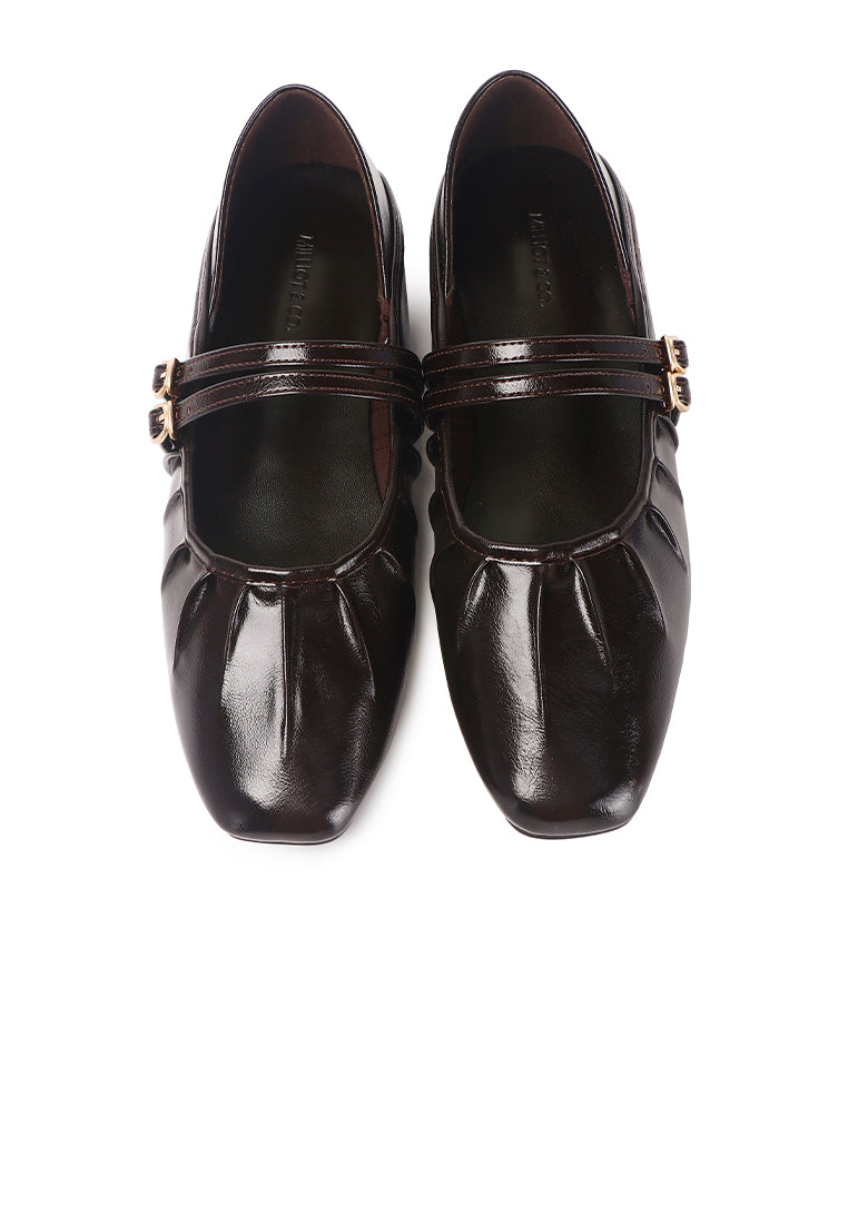 Charlie Pleated Mary Jane Ballerina & Flats (Espresso)