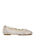 Nyla Strappy Ballerina Flats (Beige)