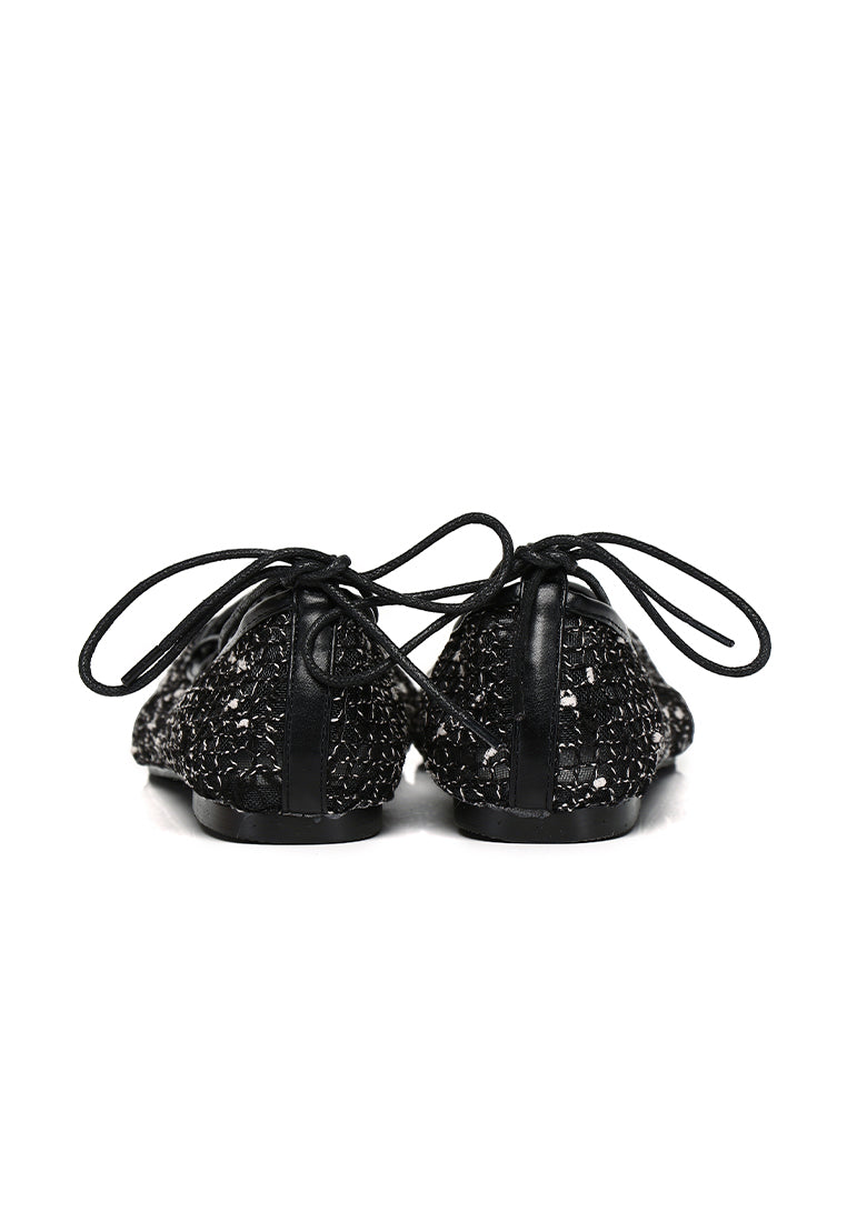 Nyla Strappy Ballerina Flats (Black)