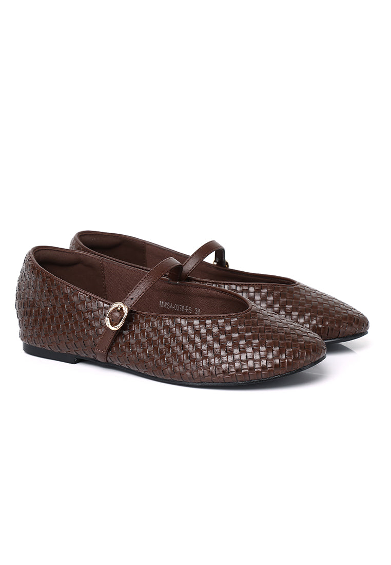 Maya Braided Mary Janes Flats & Ballerina (Espresso)