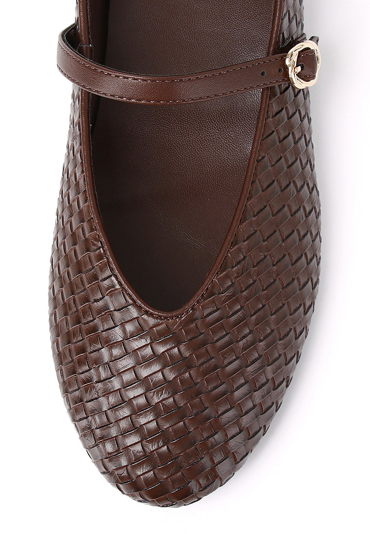 Maya Braided Mary Janes Flats & Ballerina (Espresso)