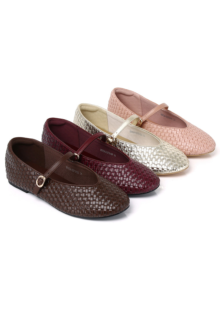 Maya Braided Mary Janes Flats & Ballerina (Espresso)