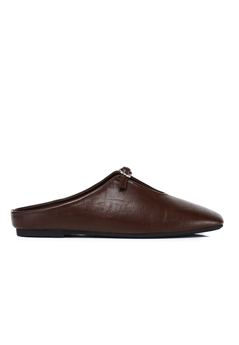 Eliana Square Toe Slip on Flat (Espresso)