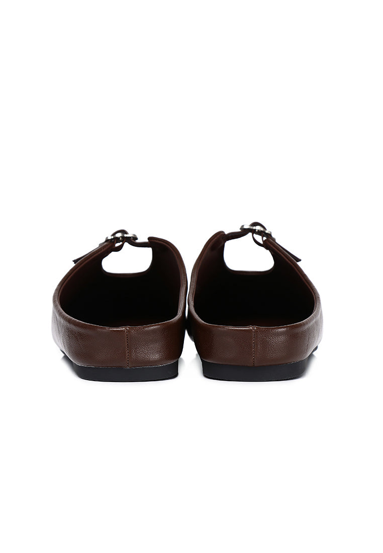 Eliana Square Toe Slip on Flat (Espresso)