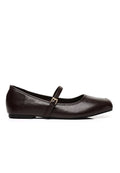 Leandra Mary Jane Ballerina Flats (Chocolate)