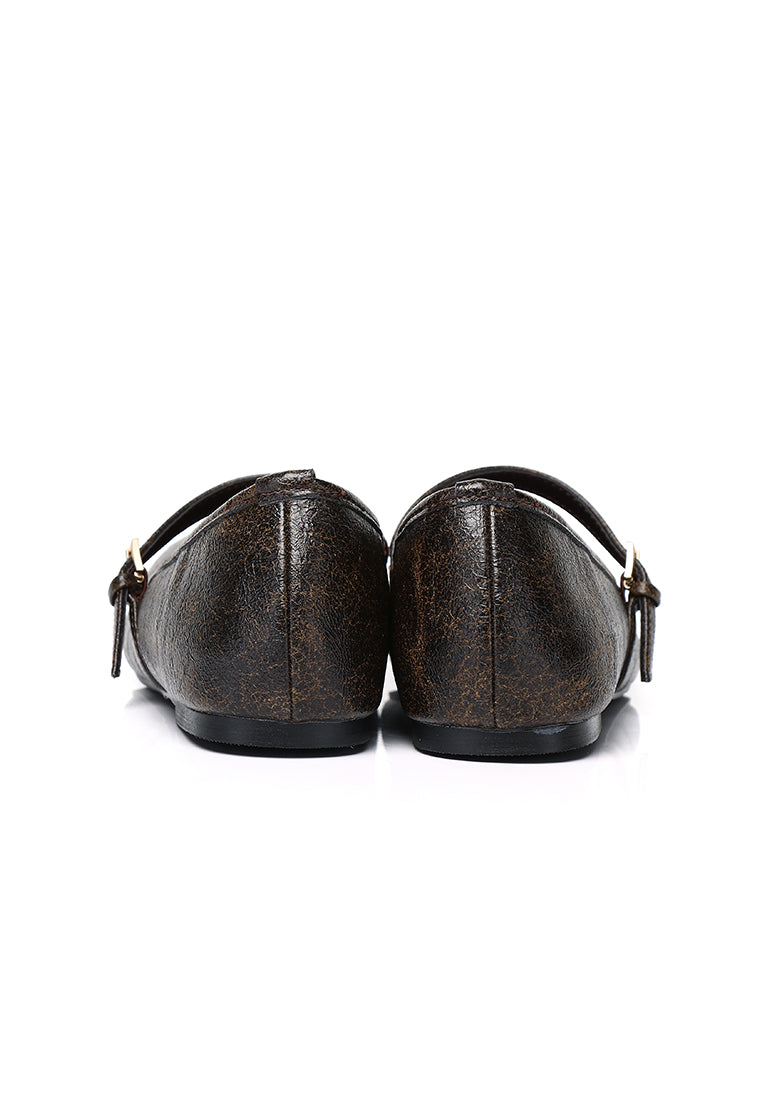 Leandra Mary Jane Ballerina Flats (Espresso)