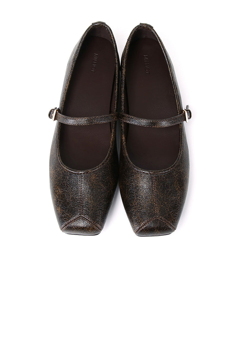 Leandra Mary Jane Ballerina Flats (Espresso)