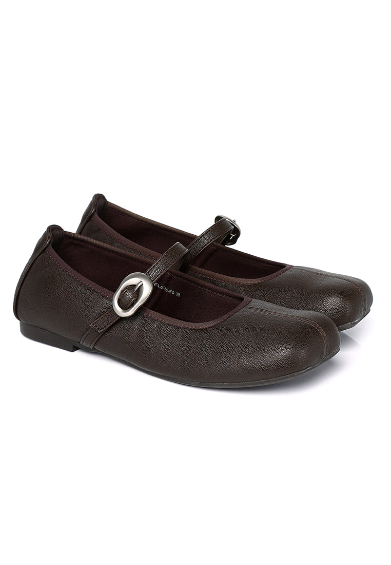 Maura Mary Jane Ballerina Flats (Espresso)