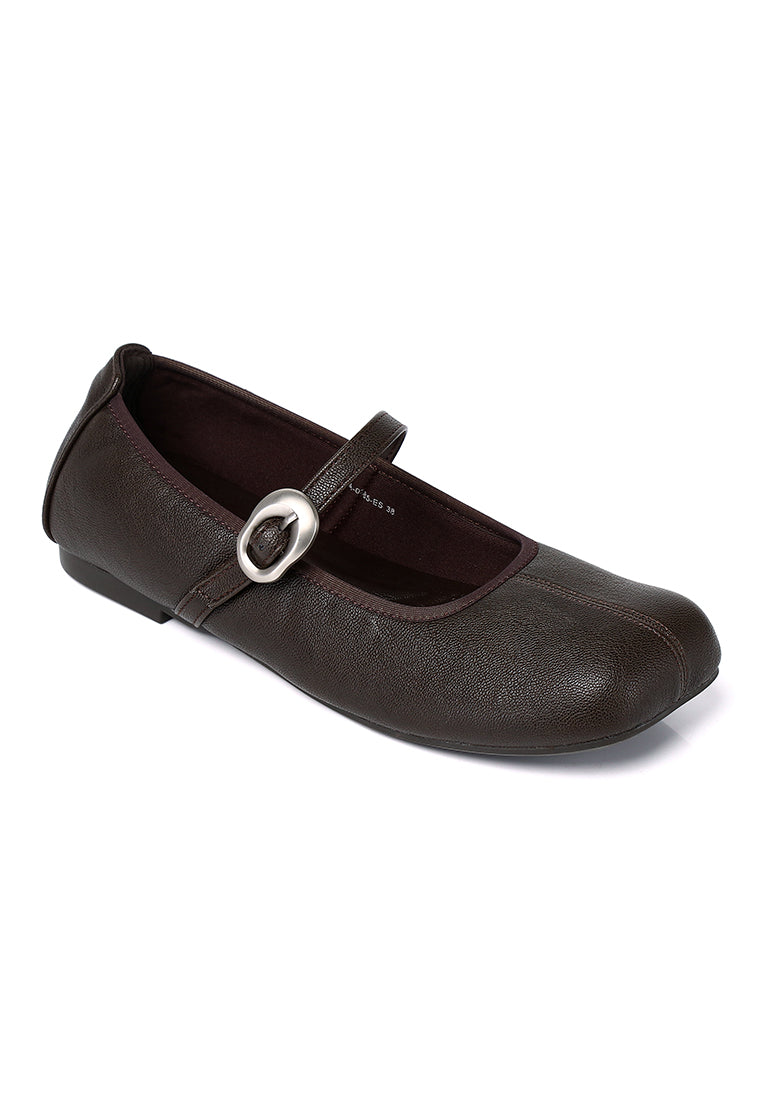Maura Mary Jane Ballerina Flats (Espresso)