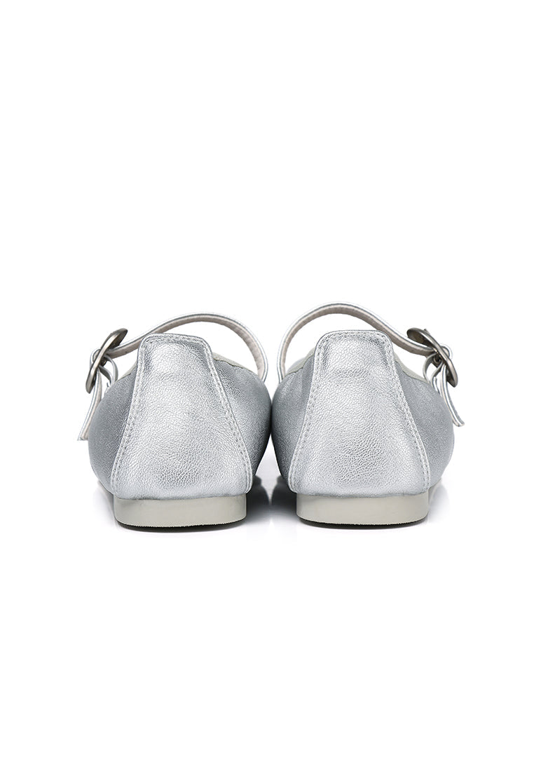 Maura Mary Jane Ballerina Flats (Silver)