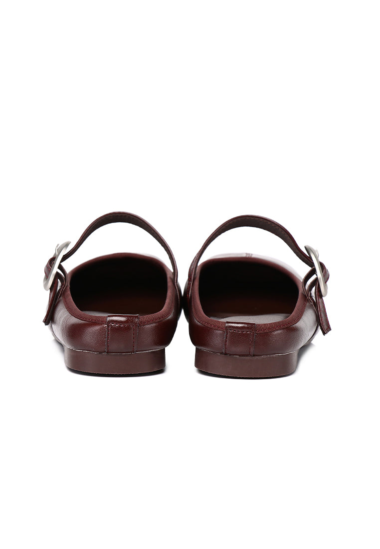 Willow Slip On Mary Jane Ballerina Flats (Burgundy)