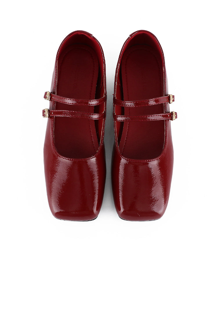 Eleanor Mary Jane Wedges (Dark Red)