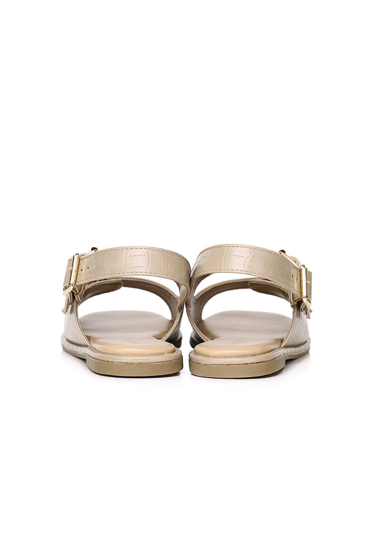 Avery Double Strap Slingback Sandals (Beige)