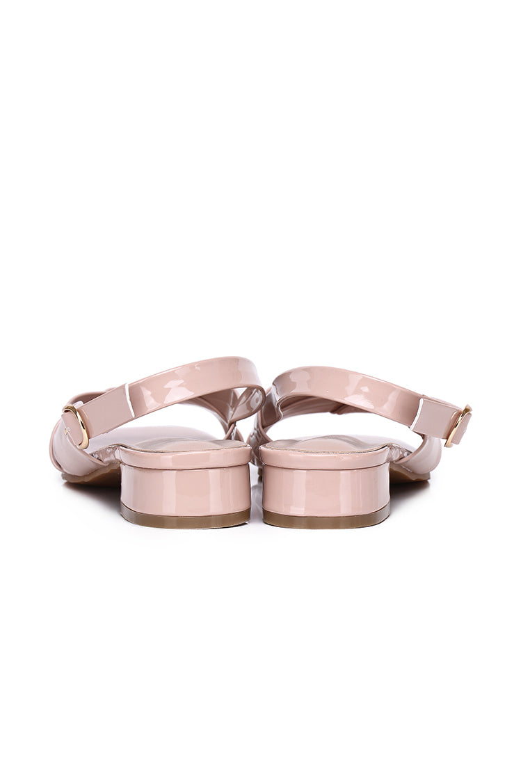 Hailey Patent Slingback Sandals (Pink)