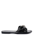 Lainey Woven Buckle Sandals (Black)