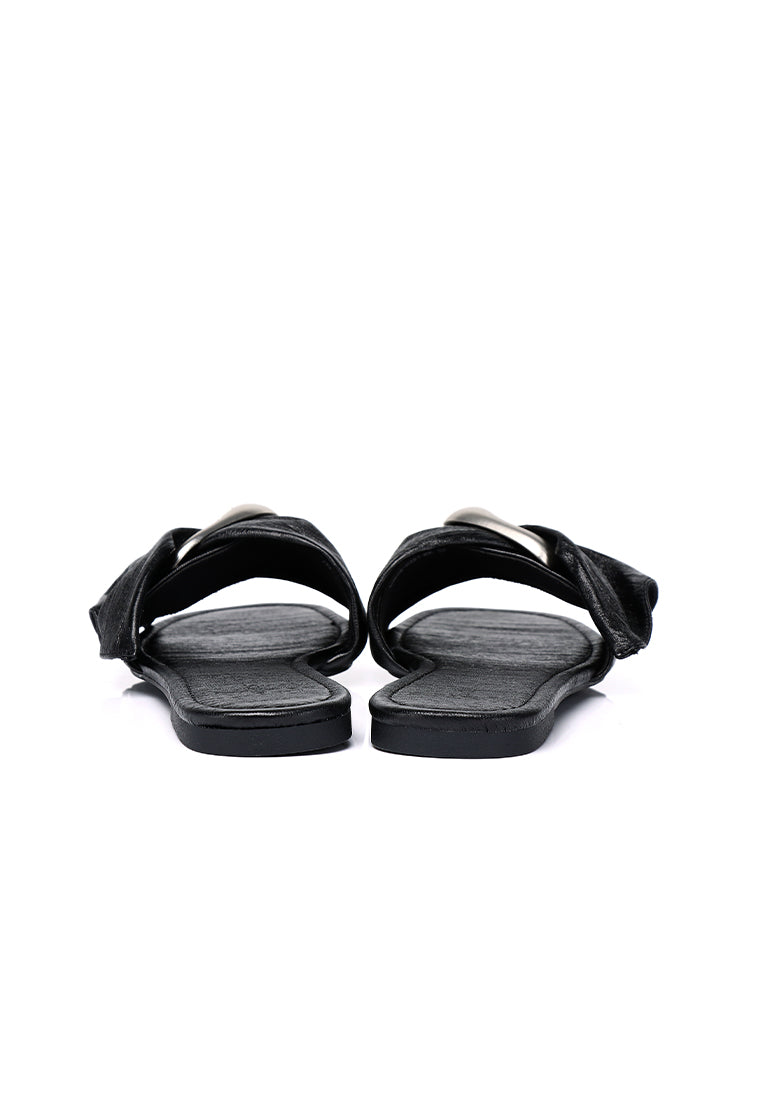 Lainey Woven Buckle Sandals (Black)