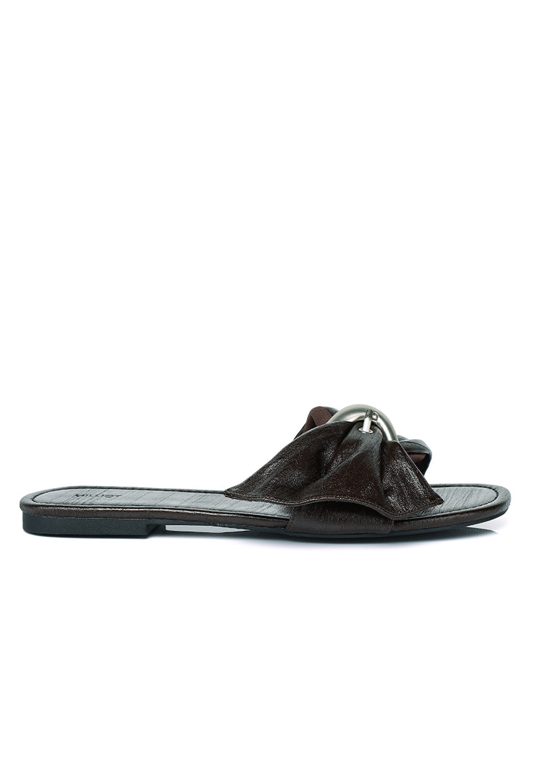 Lainey Woven Buckle Sandals (Espresso)