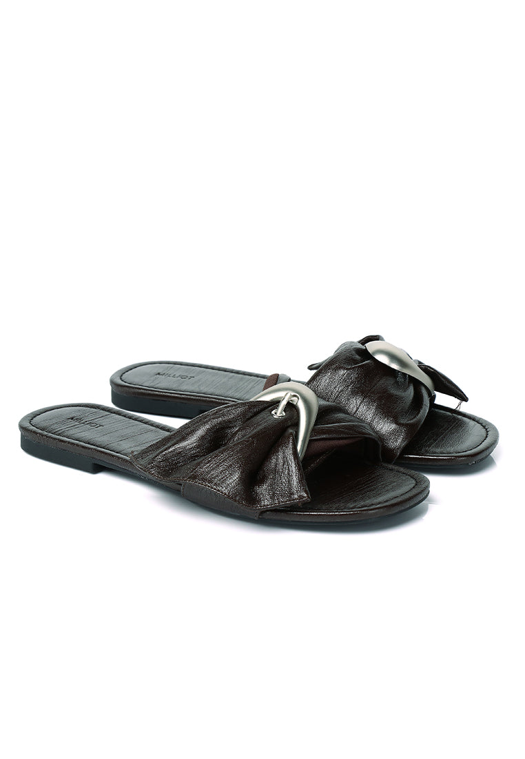 Lainey Woven Buckle Sandals (Espresso)
