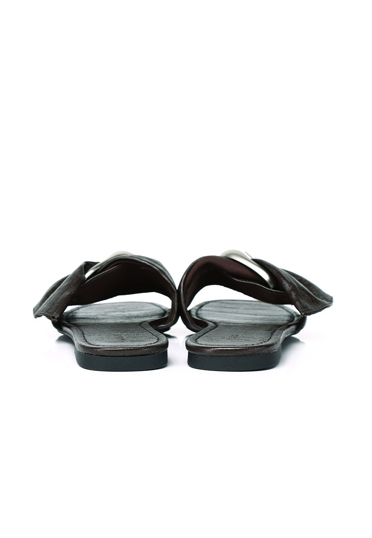 Lainey Woven Buckle Sandals (Espresso)