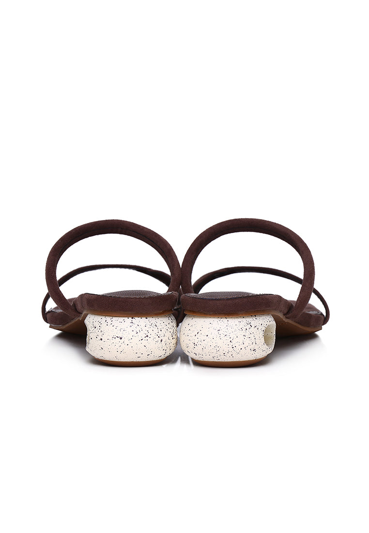 Sherry Strappy Oval Heels (Brown)