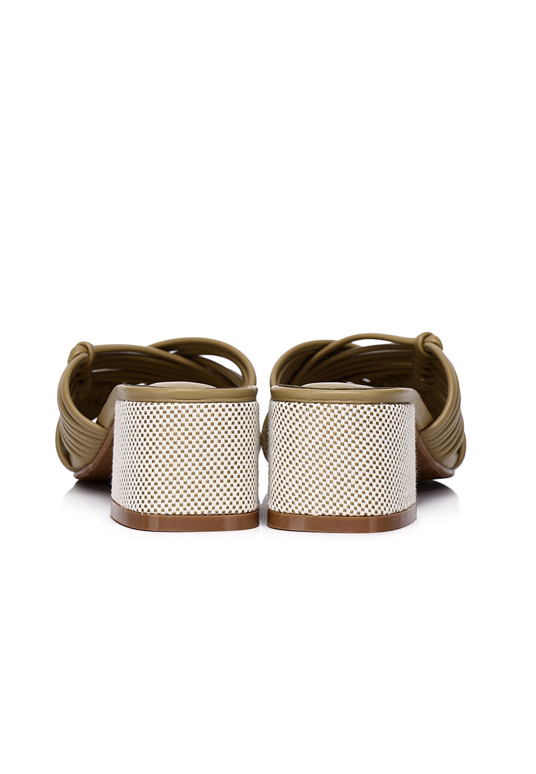 Aisha Open Toe Knotted Heels (Brown)