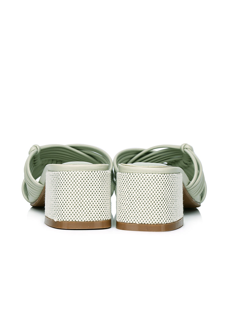 Aisha Open Toe Knotted Heels (Light Green)