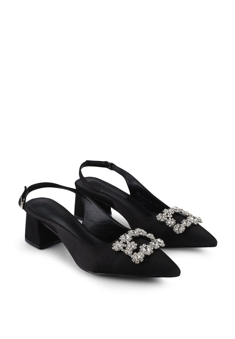 Doretta Pointed Toe Heels (Black)