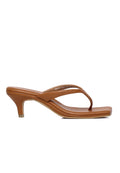 Zenya Thong Heels Sandals (Camel)
