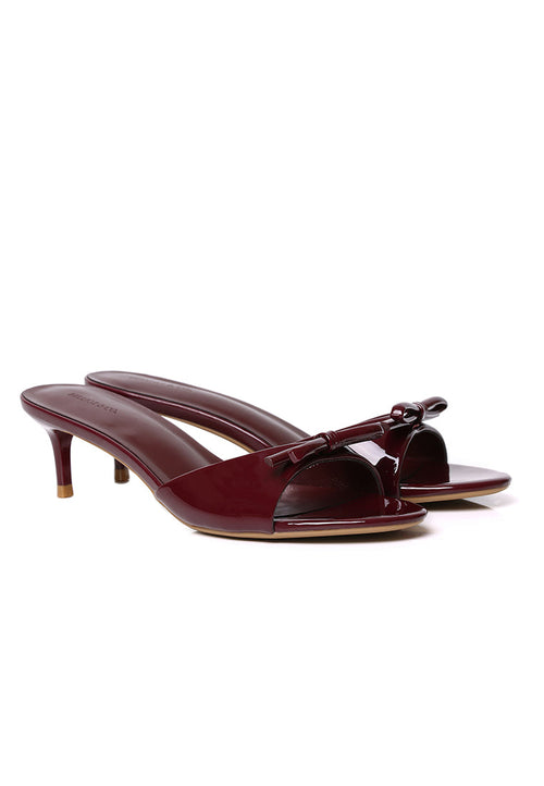 Anika Slip On Kitten Heels (Maroon)