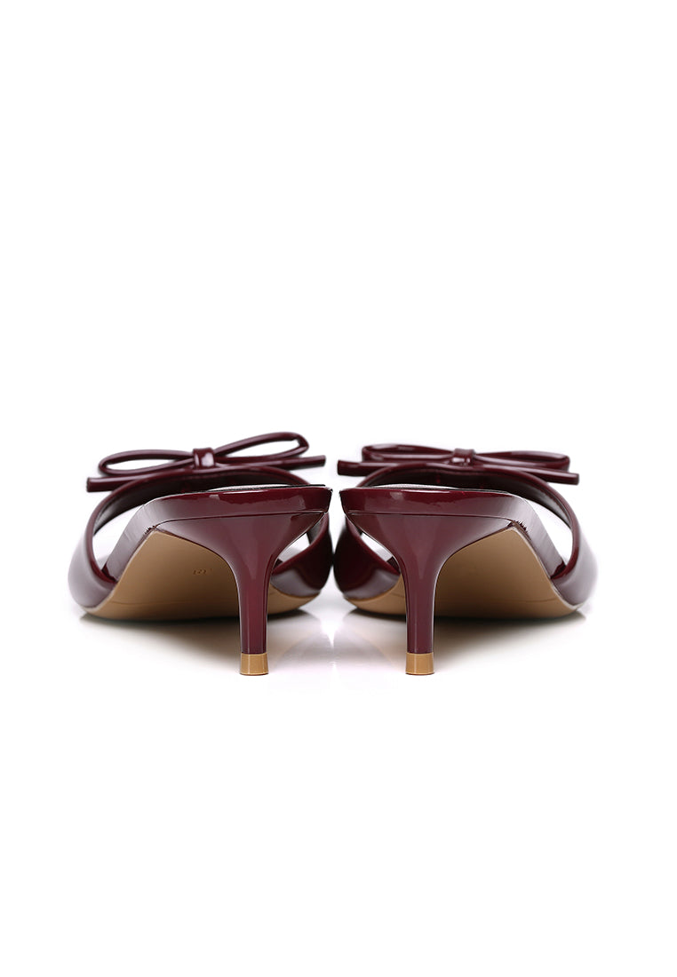 Anika Slip On Kitten Heels (Maroon)