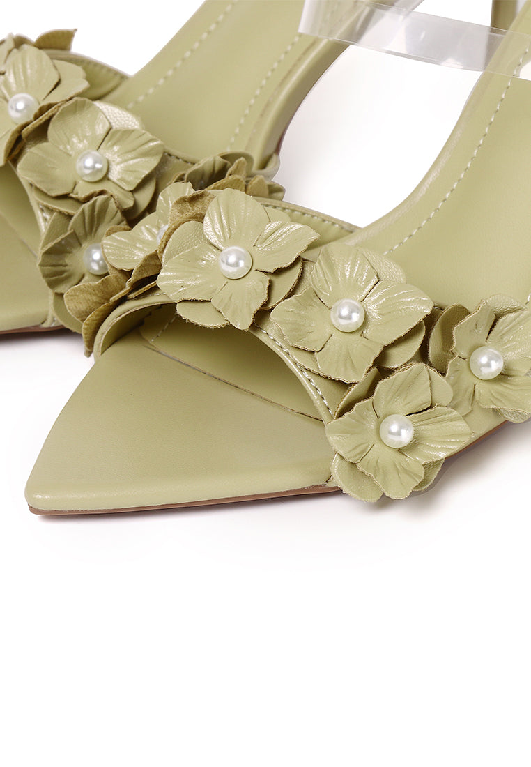 Vivienne Floral Heels (Mustard)