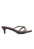 Ava Beads Strappy Heels (Brown)