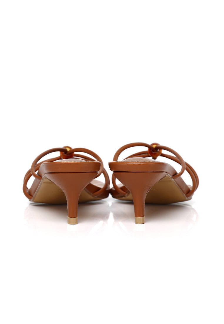 Ava Beads Strappy Heels (Cinnamon)