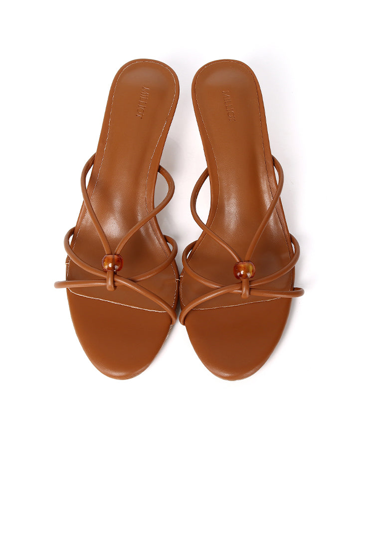 Ava Beads Strappy Heels (Cinnamon)